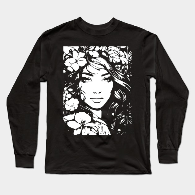 beautiful woman Long Sleeve T-Shirt by lkn